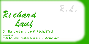 richard lauf business card